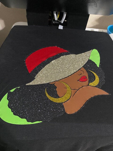 Juneteenth Black Queen with Sun Hat Women's Shirt